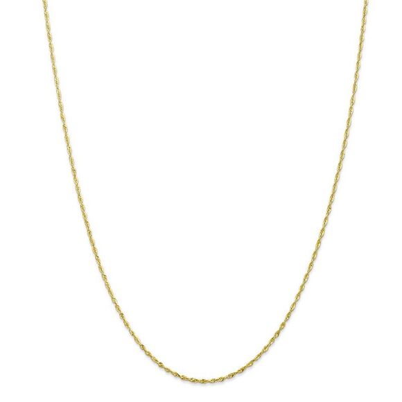 1.5mm 10k Yellow Gold Solid Lightweight D/C Rope Chain Necklace, 24 In - Picture 3 of 8